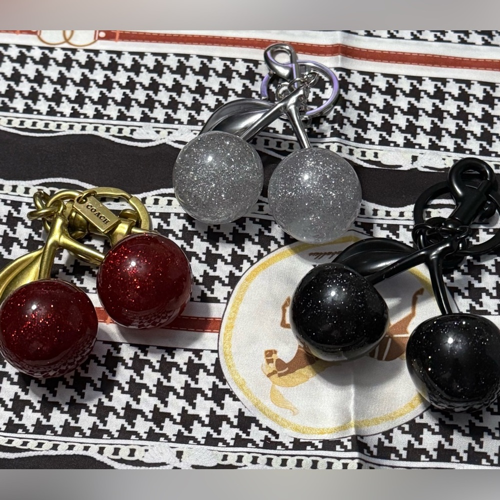 Elegant Cherry Keychain- Red, - Picture 4 of 4